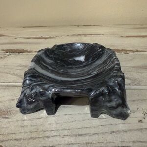 Vintage Black and White Marble Ashtray